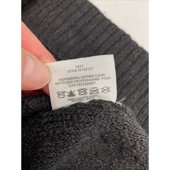 Tory Burch Black Leather Buckle Alpaca Wool Sweater tunic Size M. loose knit‎ - Picture 10 of 11